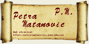 Petra Matanović vizit kartica
